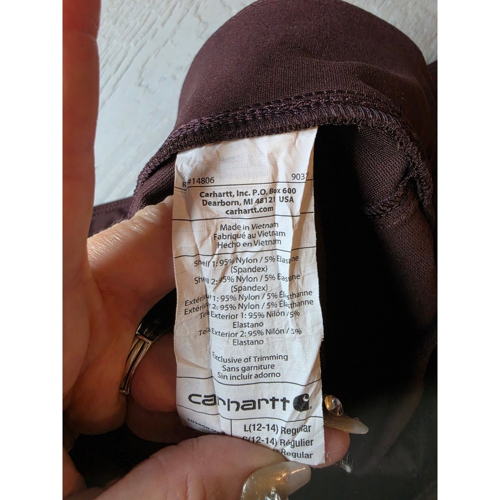 Carhartt Force Fitted Leggings Womens Large Brown Utility Cargo Pockets Hiking - Picture 7 of 9